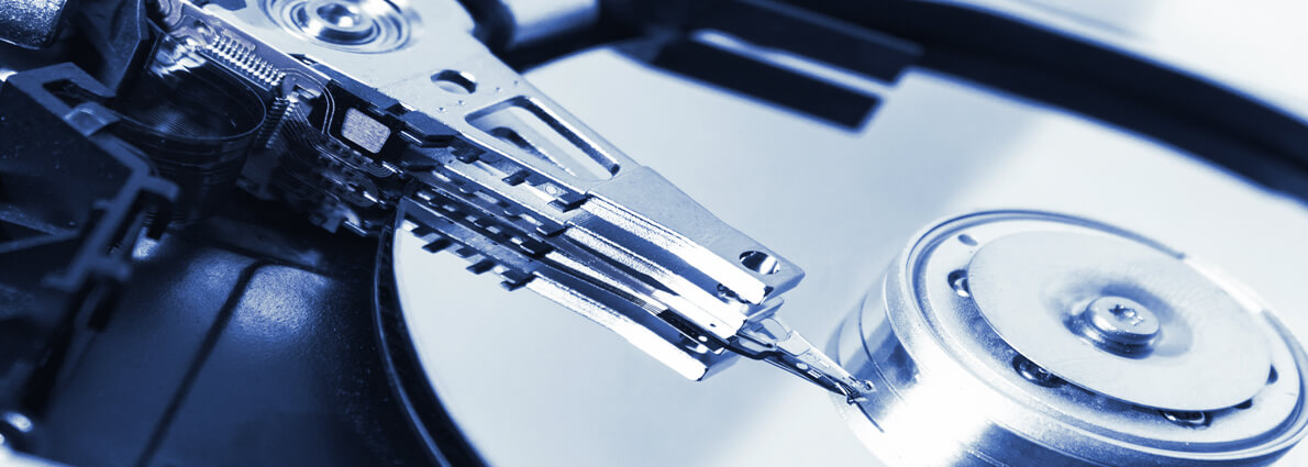 Zoomed image of a hard drive